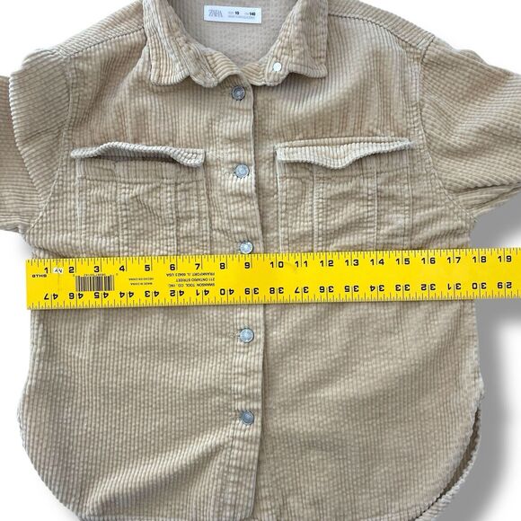Zara Corduroy Shacket Shirt Jacket Womens 10 Long Sleeve Button Up Western - Picture 10 of 13